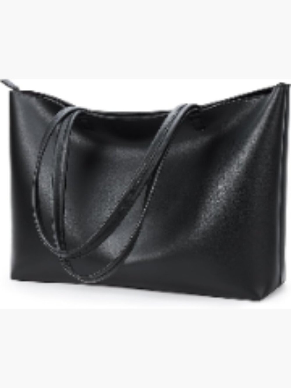 Vegan Leather Tote Bag for Women, Zipper Shoulder Satchel Purses, Large Casual
